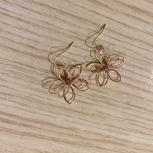 Gold/Rhinestone Floral Earrings